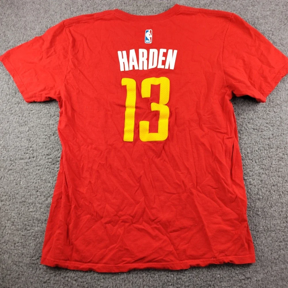 Adidas Houston Rockets James Harden 13 Red T-Shirt Mens Large NBA Basketball Tee